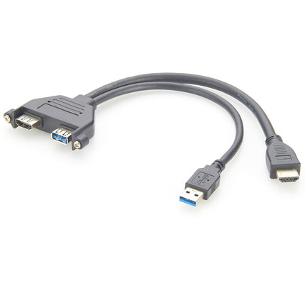 USB 3.0 and HDMI Screw Panel Mount Cable