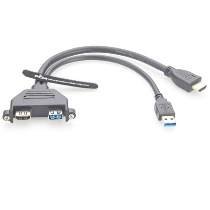 USB 3.0 and HDMI Screw Panel Mount Cable