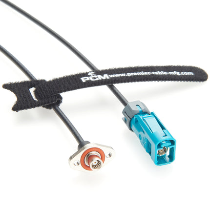 Waterproof FAKRA to SMB Cable with 2-Hole Flange Mount