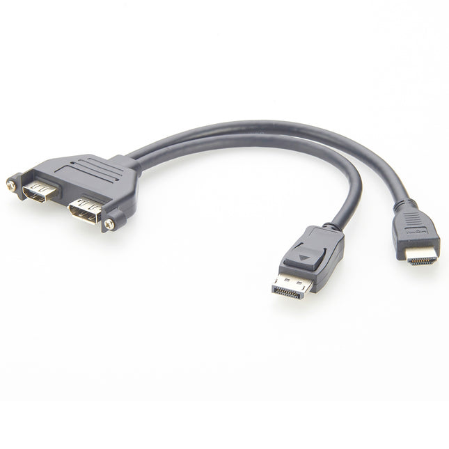 Screw Panel Mount HDMI & DisplayPort Extension Cable