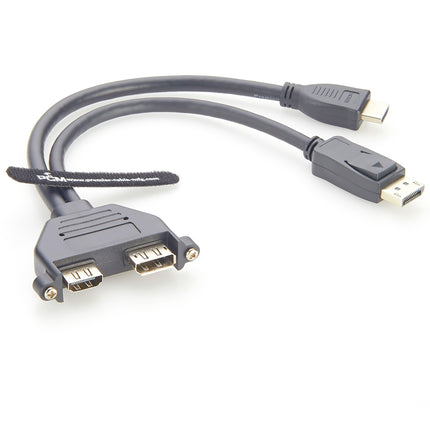 Screw Panel Mount HDMI & DisplayPort Extension Cable