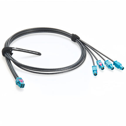 Rosenberger HFM Mini FAKRA Z Jack Quad to 4 x FAKRA Z Plug Cable