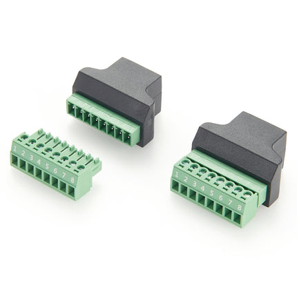 RJ45 Female to 8 Pin Screw Terminal Block
