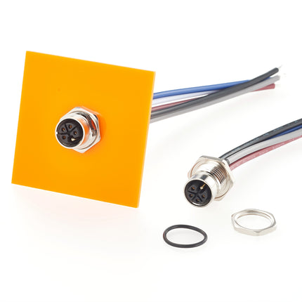 M12 Power L-Code 5 Pin Female Panel Mount Cable