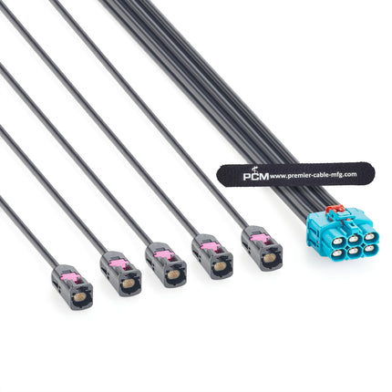6 Port TE GEMnet Extension Cable for Automotive Ethernet 1-2428482-4 to 2368003-1