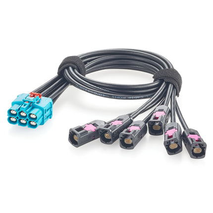 6 Port TE GEMnet Extension Cable for Automotive Ethernet 1-2428482-4 to 2368003-1