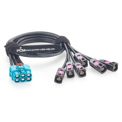 6 Port TE GEMnet Extension Cable for Automotive Ethernet 1-2428482-4 to 2368003-1