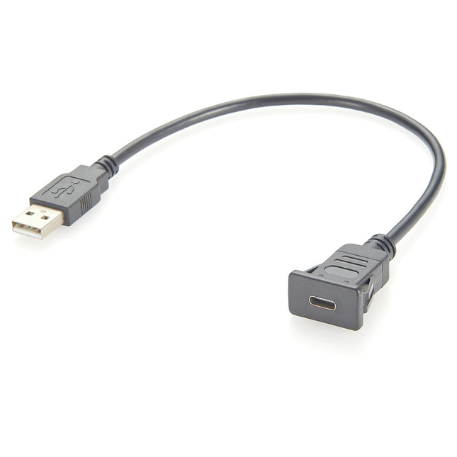 Snap-In Panel Mount Cable USB C to USB A