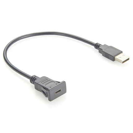 Snap-In Panel Mount Cable USB C to USB A