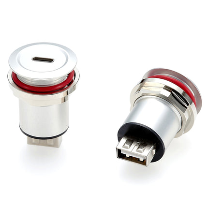 USB C to A Round Panel Mount Adapter