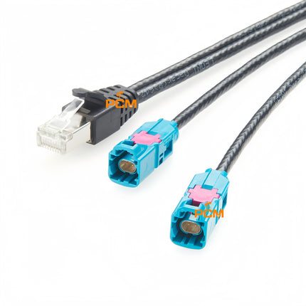 RJ45 to Dual H-MTD Automotive Ethernet Cable