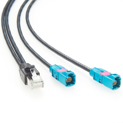 Dual H-MTD to RJ45 10 Gigabit Automotive Ethernet Cable