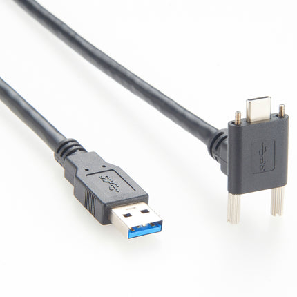 Up Angled Screw Locking Cable USB 3.1 Type-C to USB 3.0 A