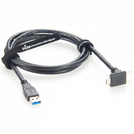 Up Angled Screw Locking Cable USB 3.1 Type-C to USB 3.0 A