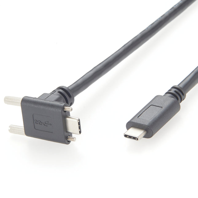 Right Angle USB 3.1 Type-C Screw Locking Cable