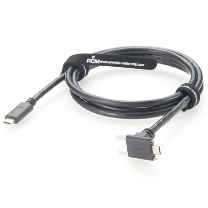 Right Angle USB 3.1 Type-C Screw Locking Cable