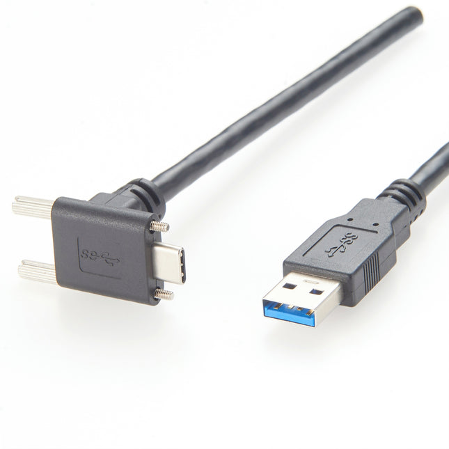 Up Angled Screw Locking Cable USB 3.1 Type-C to USB 3.0 A