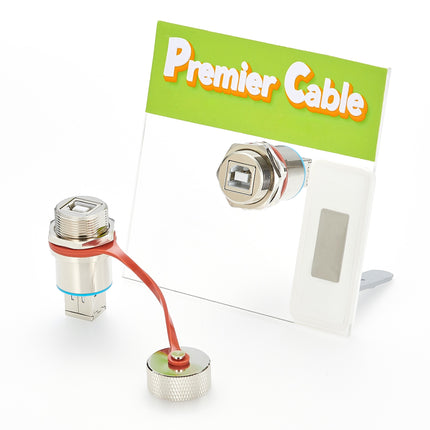 Ruggedized Waterproof USB 2.0 B Panel Mount Connector