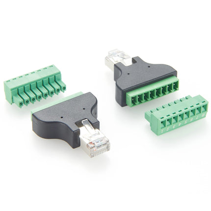RJ45 Male to 8 Pin Screw Terminal Adapter