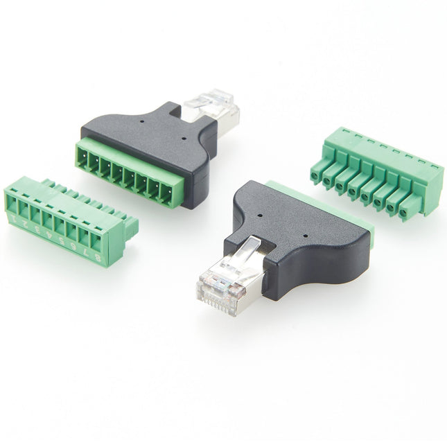 RJ45 Male to 8 Pin Screw Terminal Adapter