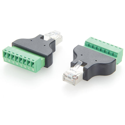 RJ45 Male to 8 Pin Screw Terminal Adapter