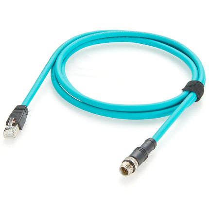 M12 A-Code 8 Pin to RJ45 High Flex Cat6A Industrial Ethernet Cable