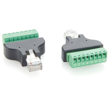 RJ45 Male to 8 Pin Screw Terminal Adapter