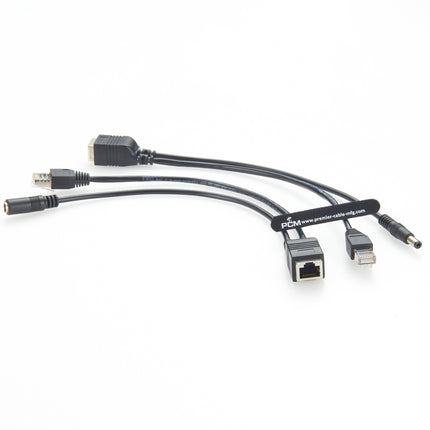 Passive PoE Injector Cable Set RJ45 DC 5.5 x 2.1 mm