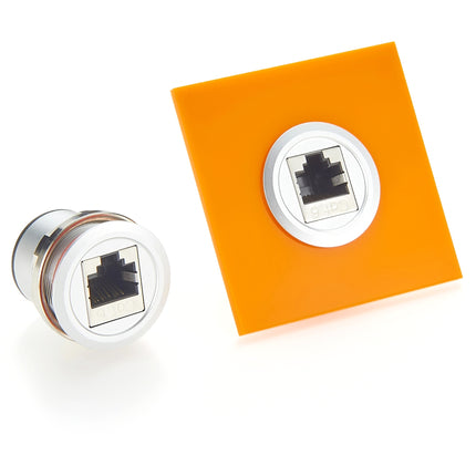 RJ45 Ethernet Round Panel Mount Adapter