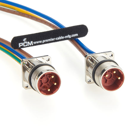 Panel Mount M23 Power Connector Cable
