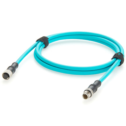 M12 A-Code 8 Pin Male to Female Cat6a High Flex Sensor Actuator Cable