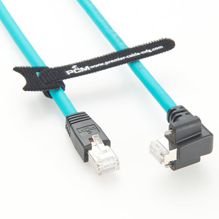 RJ45 GigE Vision Cable Vertical Locking Left Side Cable Outlet