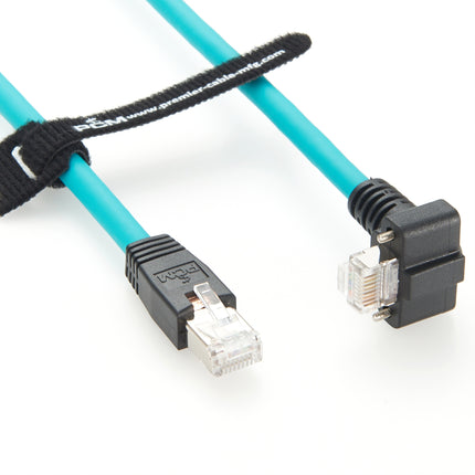 RJ45 CAT6A Gige Cable Right Angle Up Side