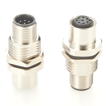 M12 A-Code 8 Pin Bulkhead Feedthrough Connector