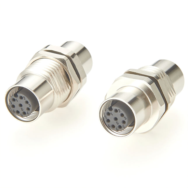 M12 A-Code 8 Pin Panel Mountable Coupler