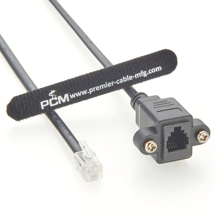 RJ9 RJ11 4P4C Panel Mount Cable