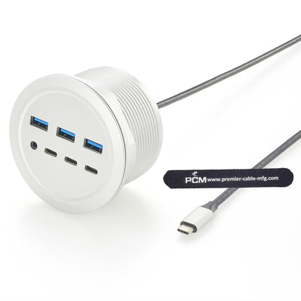 Conference Table Connectivity Box with 3 USB A, 3 USB C, 3.5mm Audio Jack