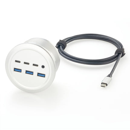Conference Table Connectivity Box with 3 USB A, 3 USB C, 3.5mm Audio Jack