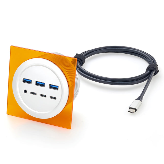 Conference Table Connectivity Box with 3 USB A, 3 USB C, 3.5mm Audio Jack