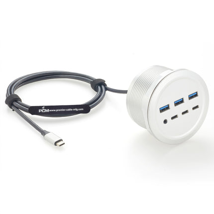 Conference Table Connectivity Box with 3 USB A, 3 USB C, 3.5mm Audio Jack