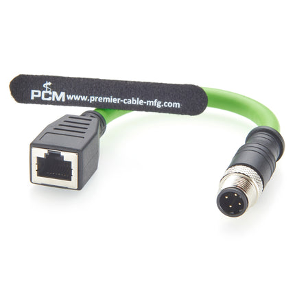 M12 D-Code to RJ45 Female Profinet Ethernet Cable