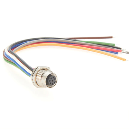 M12 A Code 8 Pin Female Panel Mount Connector