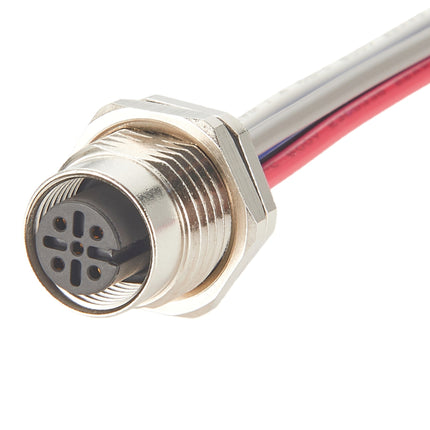 M12 A Code 5 Pin Female Panel Mount Connector