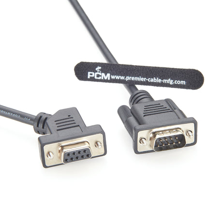 45 Degree Left Angle DB9 Male to Female Extension Cable