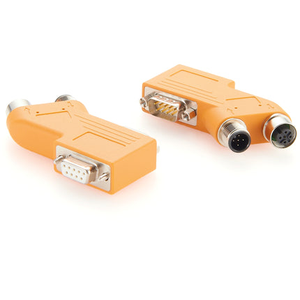 D-Sub 9 Pin DB9 to M12 CAN Bus Splitter 35°