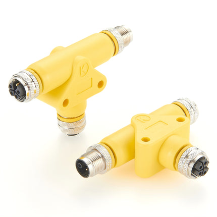 M12 Power Connector K-Coded T-Splitter