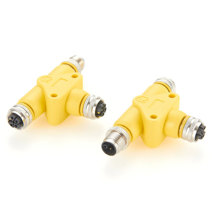 M12 Power Connector K-Coded T-Splitter
