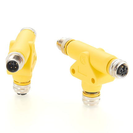 M12 Power Connector K-Coded T-Splitter