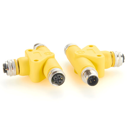 M12 Power Connector K-Coded T-Splitter