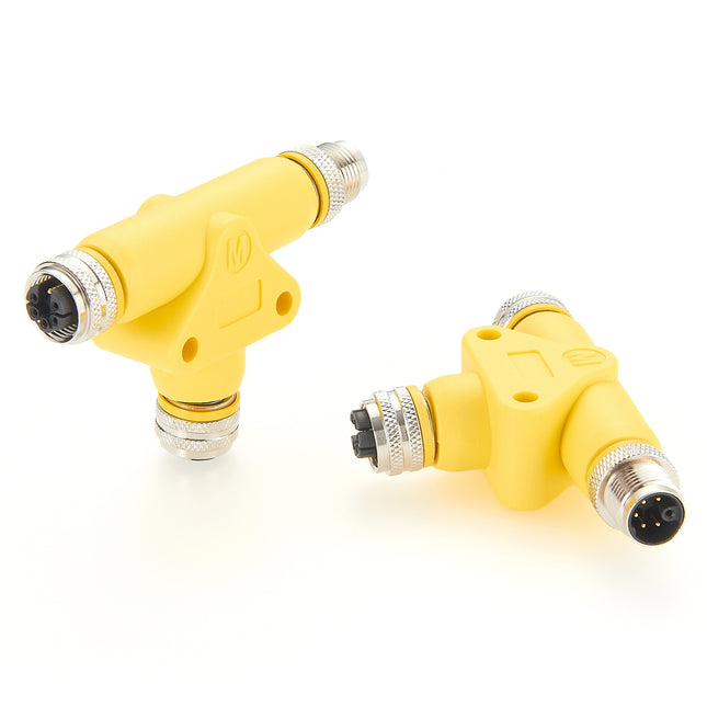 M12 M-Code Power Connector T-Splitter